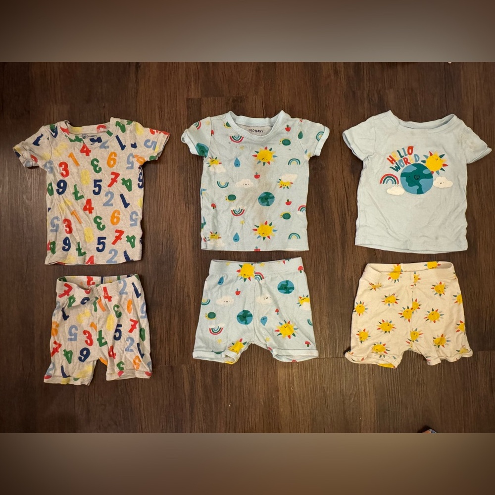 Set of 3 Old Navy Toddler Short Sleeve Summer Pajamas